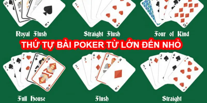 Poker và các thứ hạng tay bài Poker